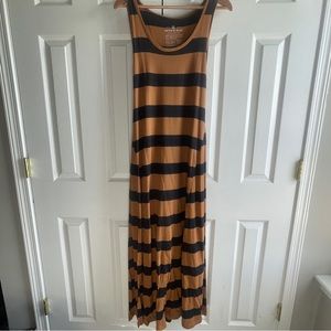 United By Blue Striped Maxi Dress in Black and Brown